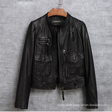 Colorfull Fashion Women′s Genuine Sheep Leather Jacket for Motorcycle